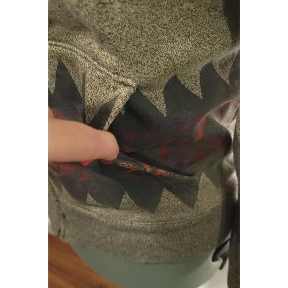 Ralph Lauren RRL Vintage Aztec Sherpa Lined Hooded Sweater Jacket Sz L Large - Picture 3 of 10